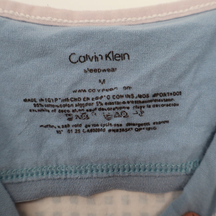 Calvin Klein Womens Blue Gingham Logo Strap Sleepwear Camisole Top Size M