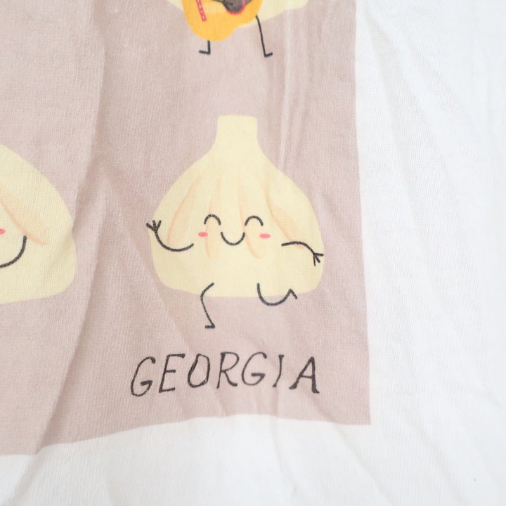 Doni Georgia Garlic Khinkali Graphic T-Shirt White Cotton Spain Size 60 Mens S