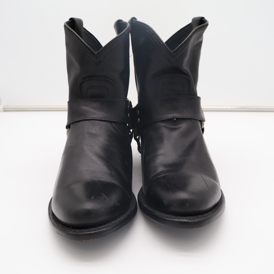 Frye Wyatt Harness 72370 Bootie Womens US 8B Black Leather Pull On Ankle Boots