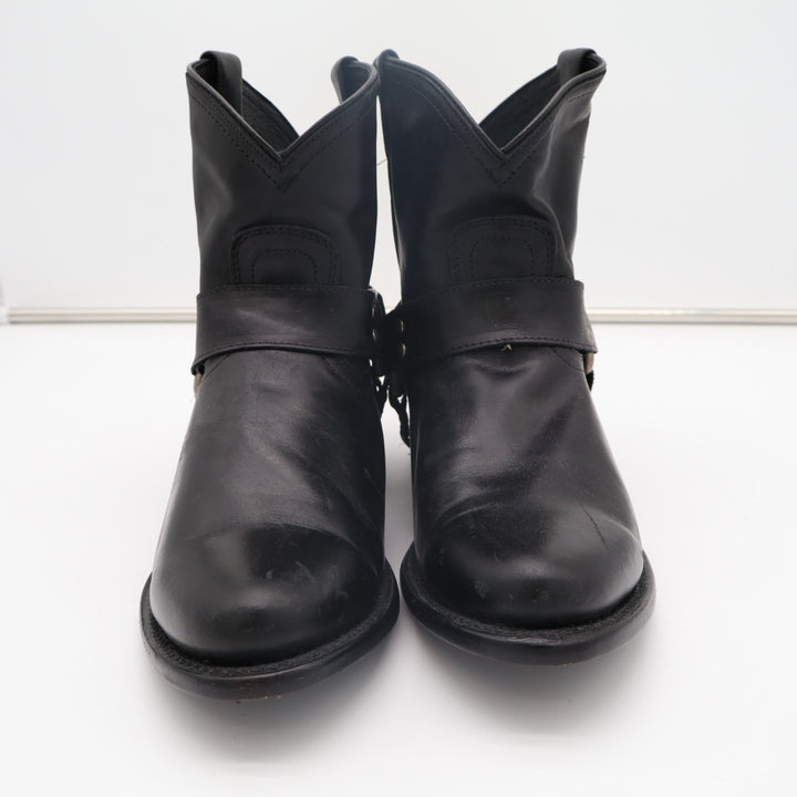 Frye Wyatt Harness 72370 Bootie Womens US 8B Black Leather Pull On Ankle Boots