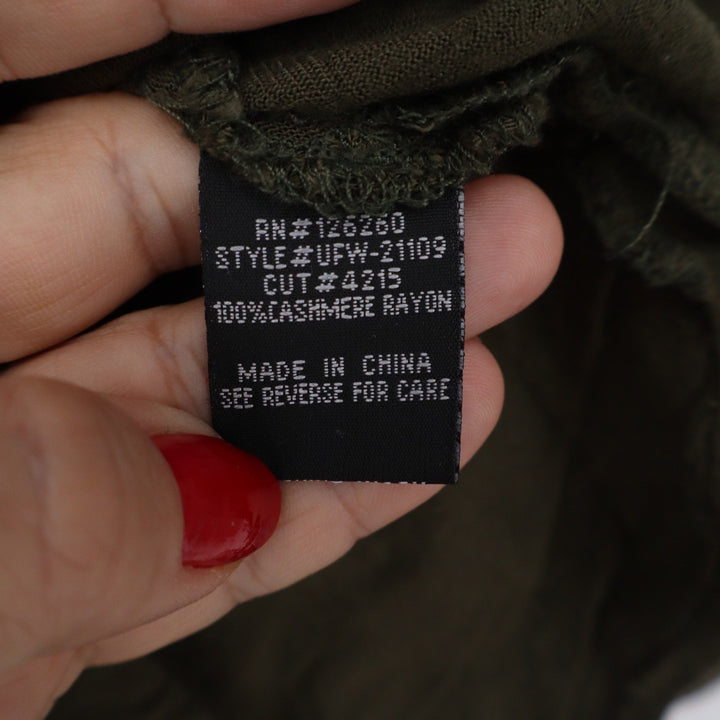 Velvet Heart Olive Green Cashmere Rayon Button Down Shirt Large