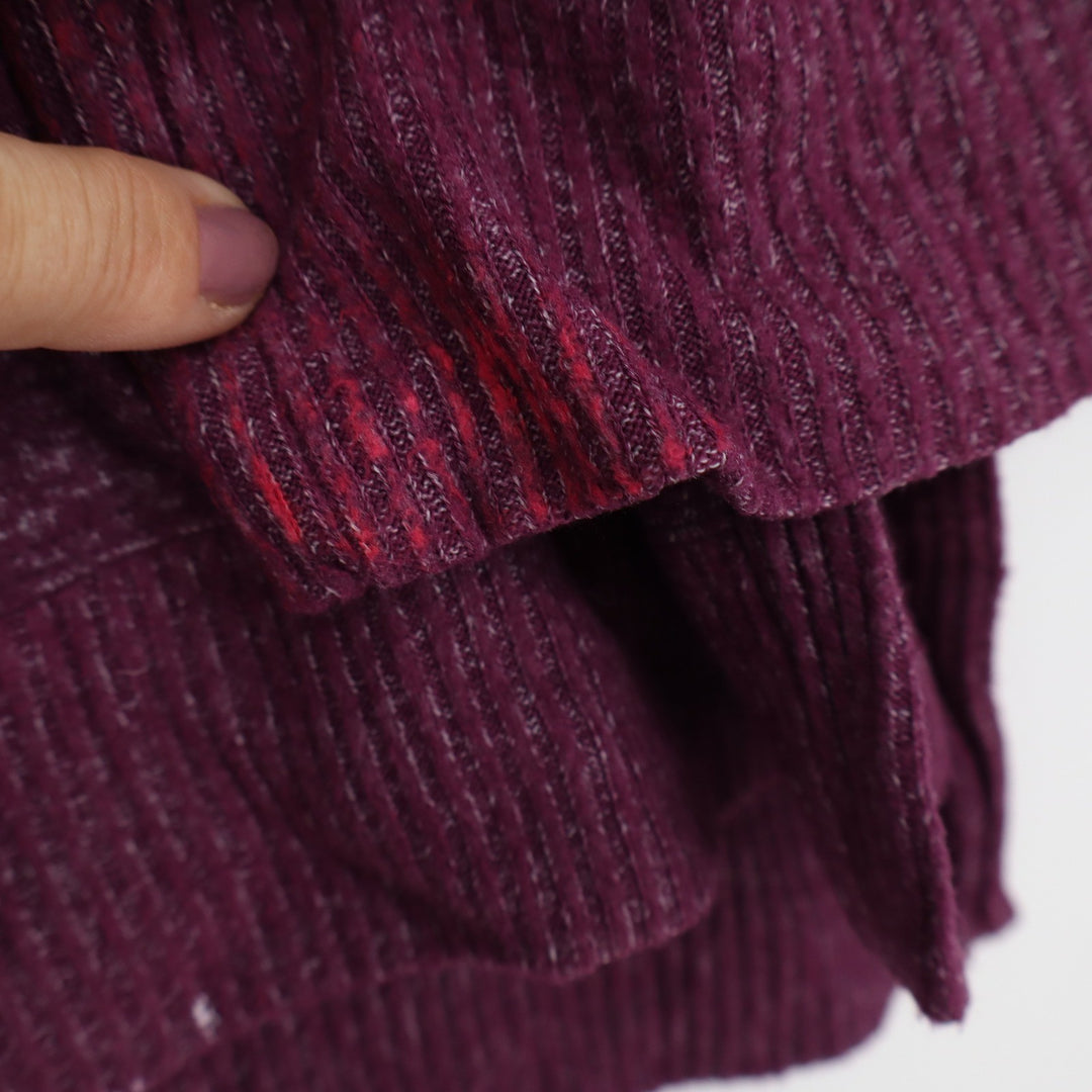 Habitat Plum Heathered Ribbed Trim Pullover Top Style Womens Medium