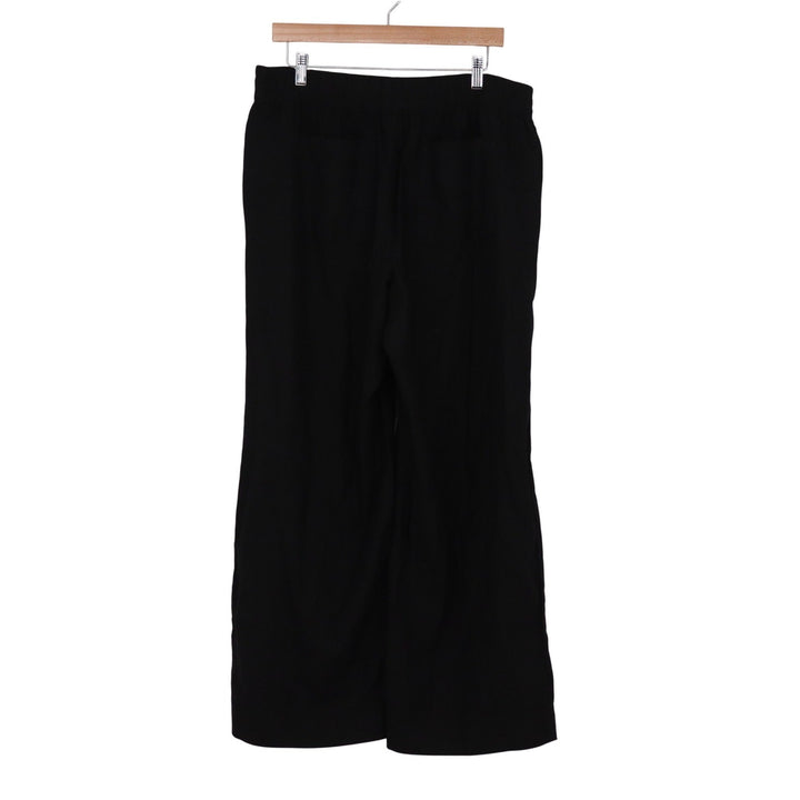 Old Navy Womens Black Linen Blend High Rise Wide Leg Comfort Waistband Pants L