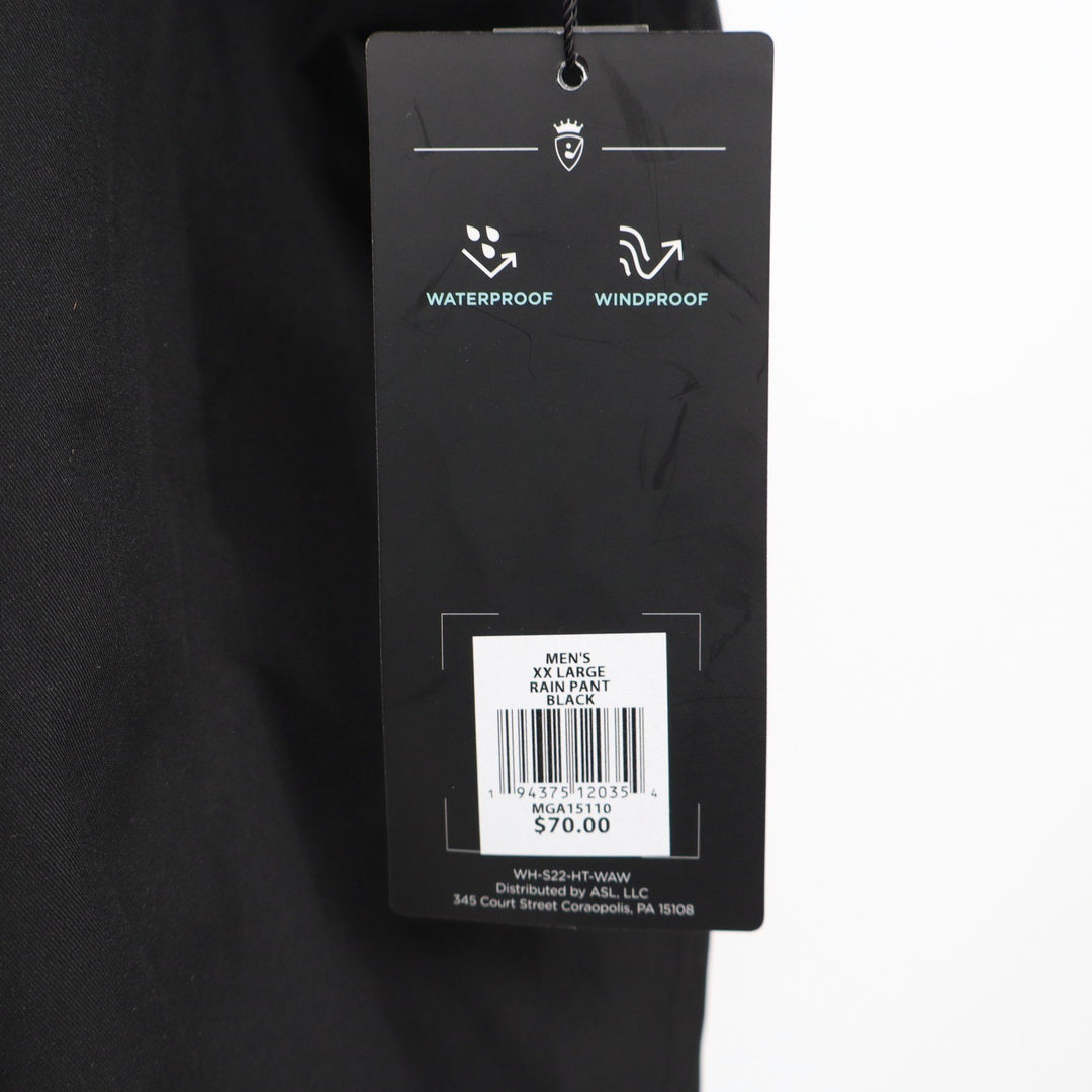 Walter Hagen Mens Rain Pant Black Waterproof Windproof MGA15110 XXL New
