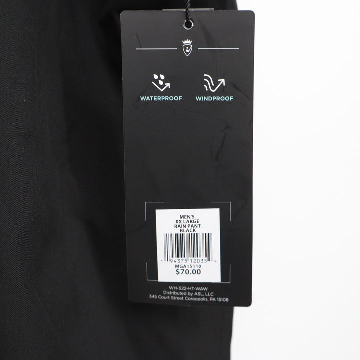 Walter Hagen Mens Rain Pant Black Waterproof Windproof MGA15110 XXL New