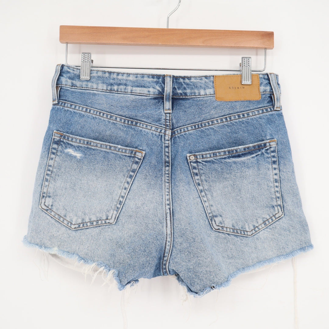 H&M Shorts Womens 6 Vintage Shorts High Waist Light Blue Distressed Excellent