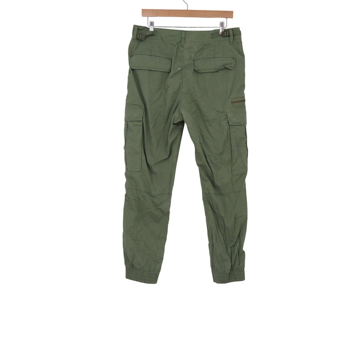 HM LOGG Mens Olive Green Cargo Jogger Pants Size 31 Utility Cotton