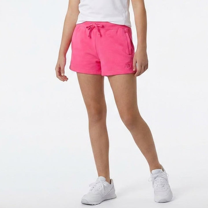 New Balance Girls Dragon Berry Pink Fleece Athletic Shorts L 14/16