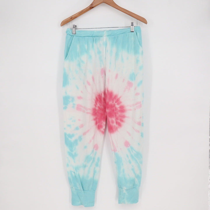 Party Tie Dye Sweatpants Joggers Lounge Pants Size M Pink Blue White