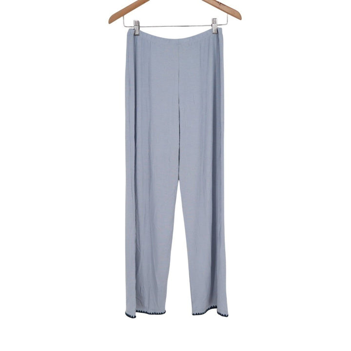 Eberjey Side Of Life Pajama Pants Womens S Blue Stretch Elastic Waist Wide Leg