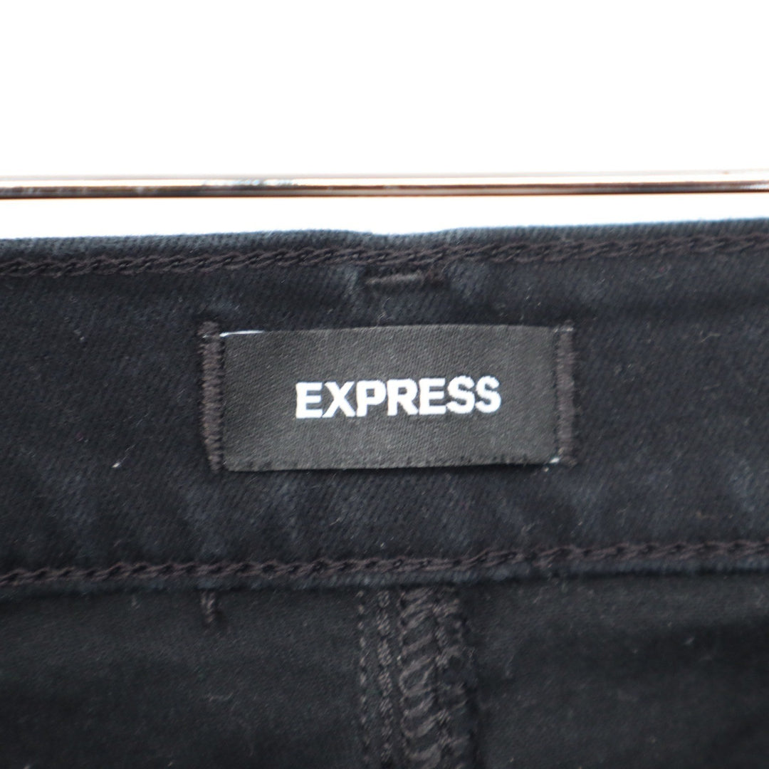 Express Skyscraper High Rise Flare Jeans Black Size 12R 12 Regular 6622