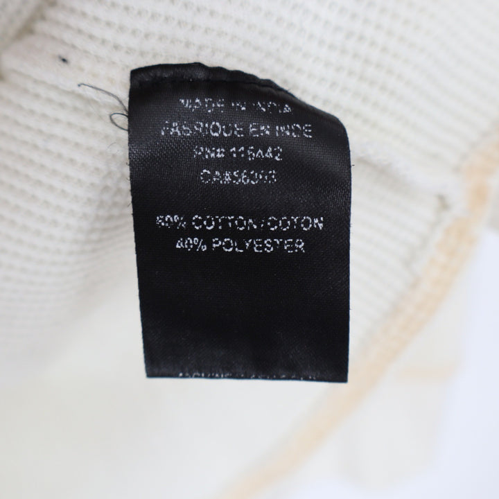 Zine Mens Waffle Knit Thermal Long Sleeve Shirt Cream Off-White Size L
