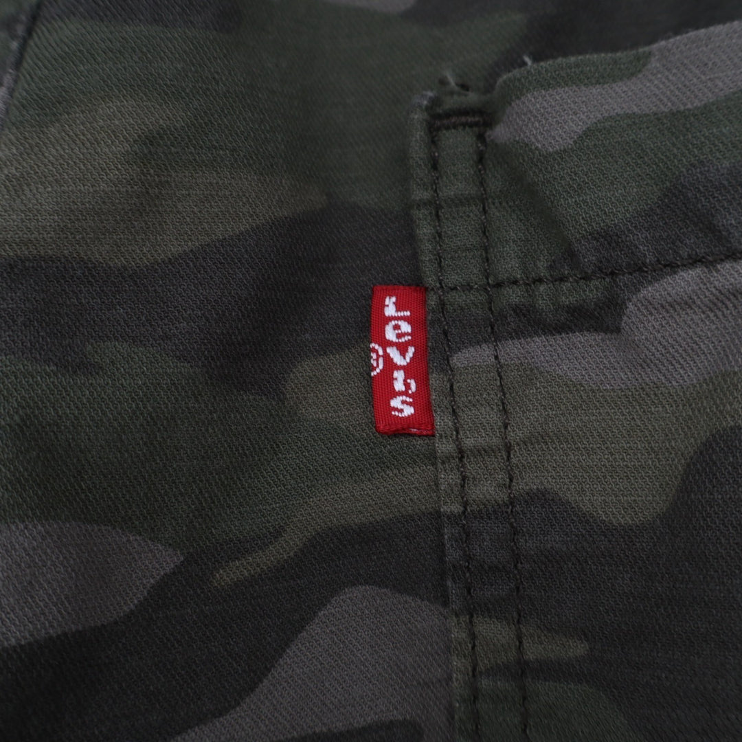 Levi's Jogger Pants Mens Medium Green Camouflage Cotton Stretch Drawstring Waist