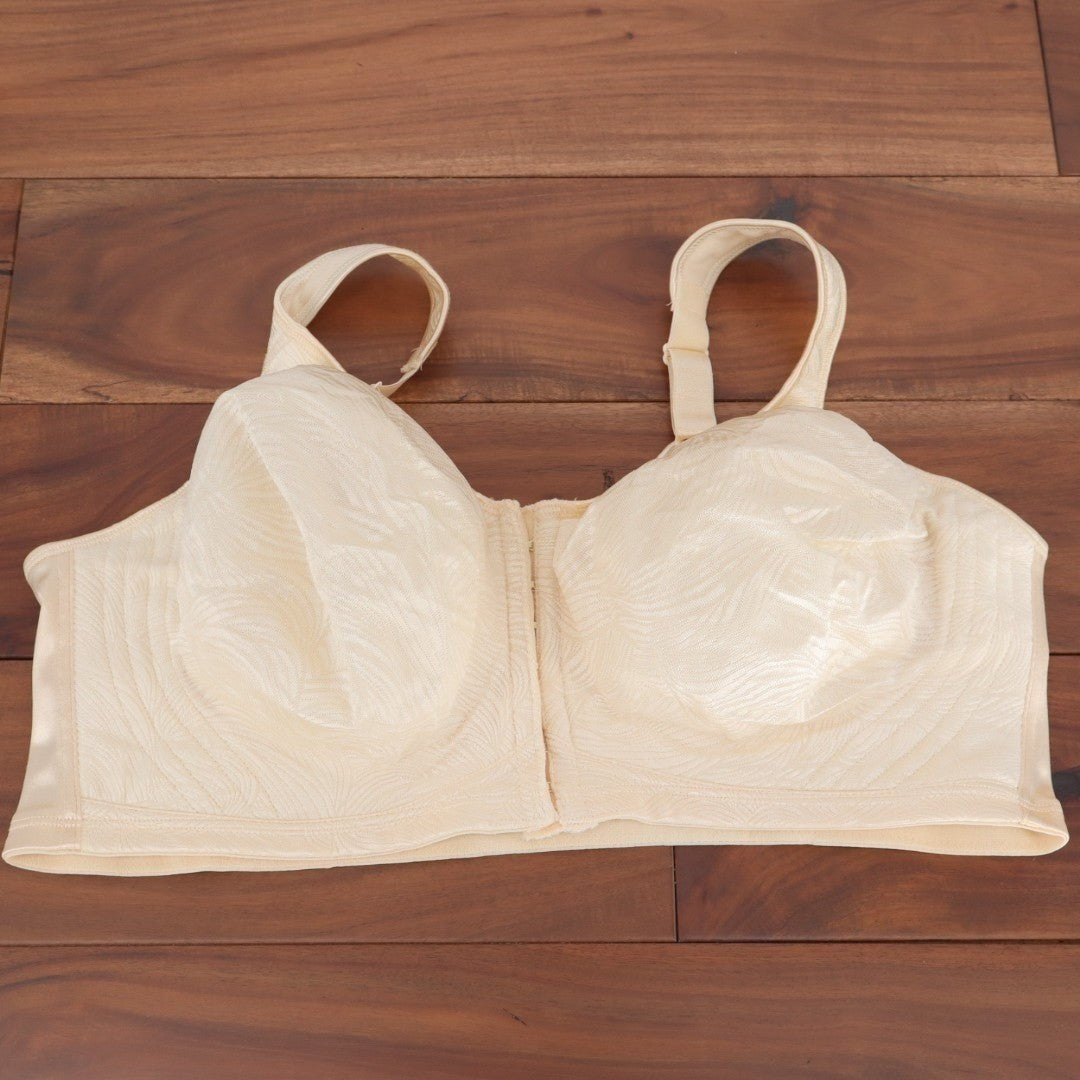 Playtex 18 Hour Posture Bra Womens 44DD Beige Nylon Stretch Wireless Front Close