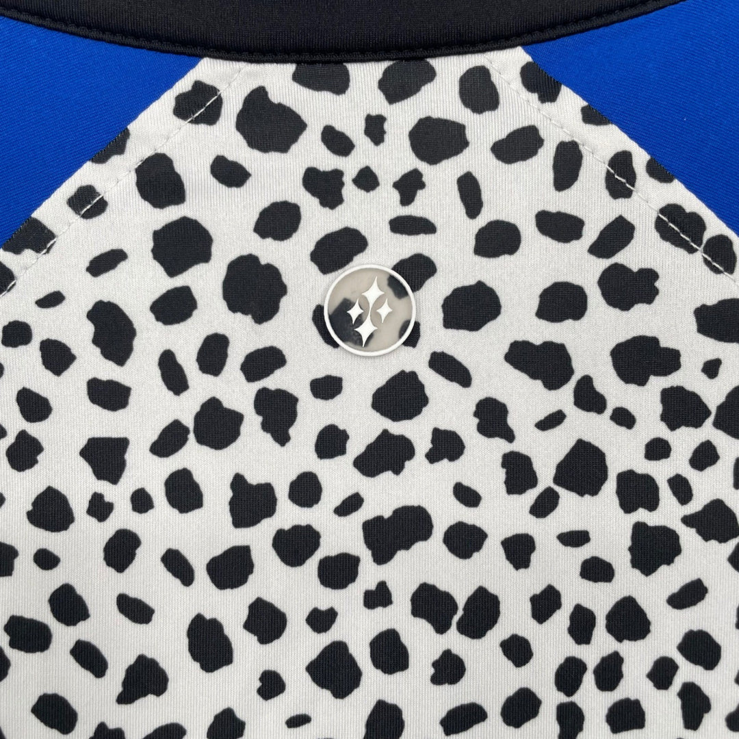 JOJIT Power Mock Cap Sleeve Golf Tennis Polo Shirt White Black Blue XS