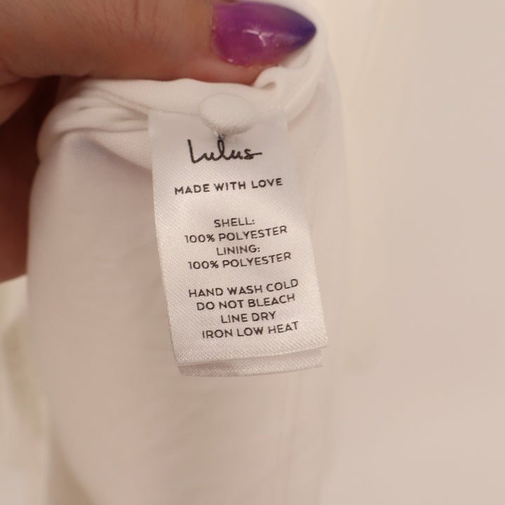 Lulus Love of Mine Swing Mini Dress Womens Small White Halter Neck Keyhole Back