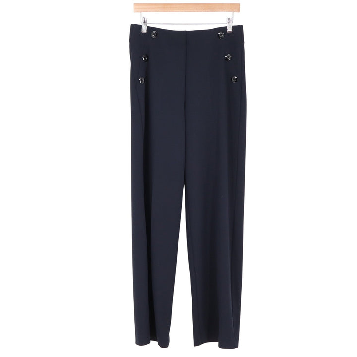 BBJ Los Angeles Pants Womens L Navy Blue Sailor Button Wide Leg Excellent