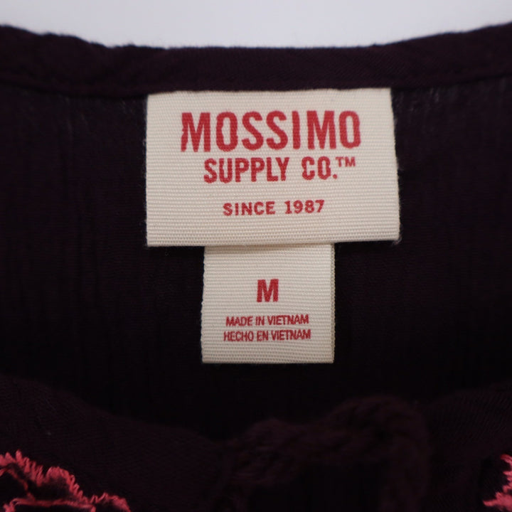 Mossimo Supply Co Womens Plum Purple Embroidered Boho Tassel Sundress Size M