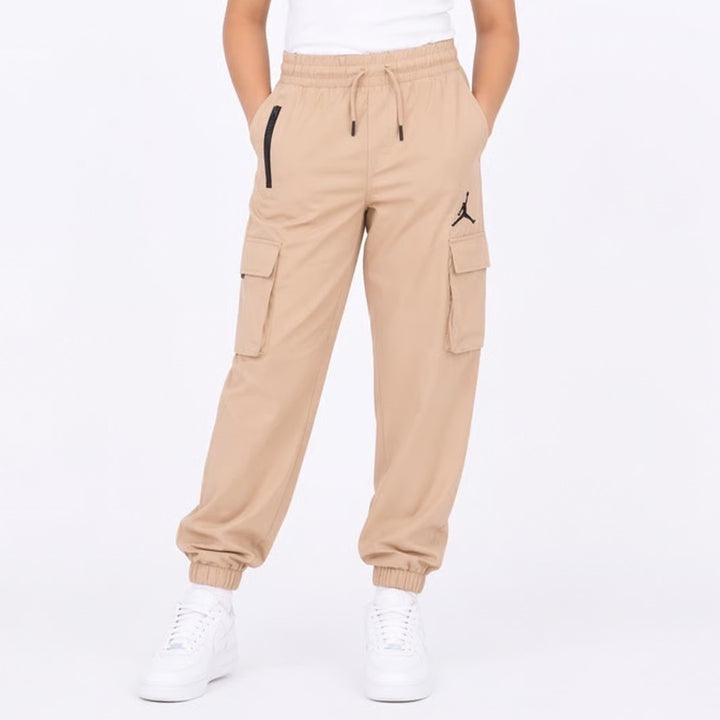 Jordan Girls Jumpman Cargo Pants Hemp Beige Joggers Size M 10-12 NEW