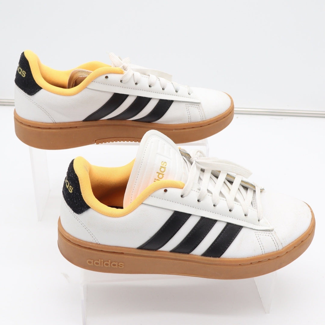 Adidas Grand Court Alpha White Black Yellow Gum Sneakers Women's Size 9