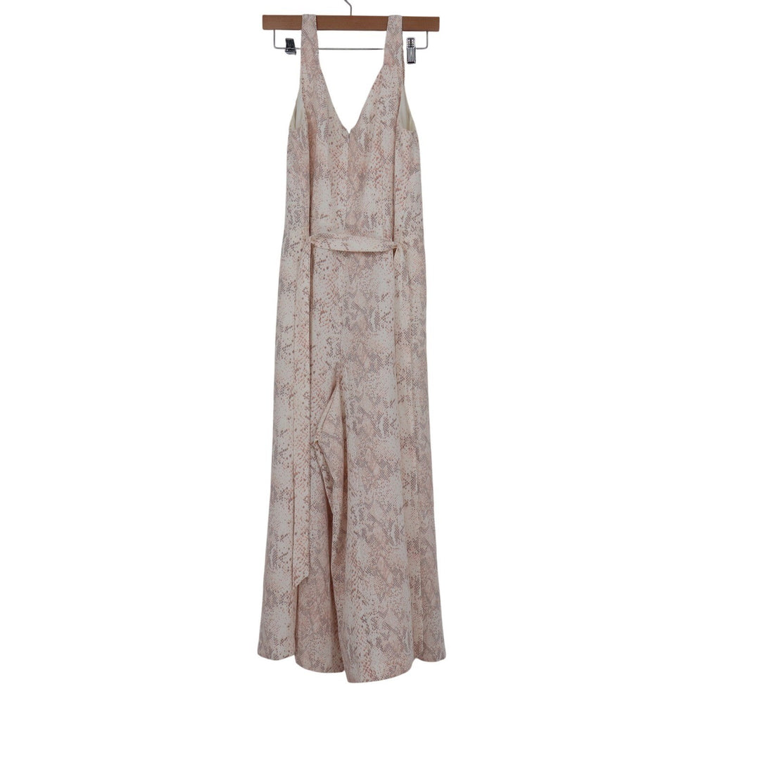 LOFT Outlet Womens Neutral Snakeskin Print Wide Leg Sleeveless Jumpsuit Size 10