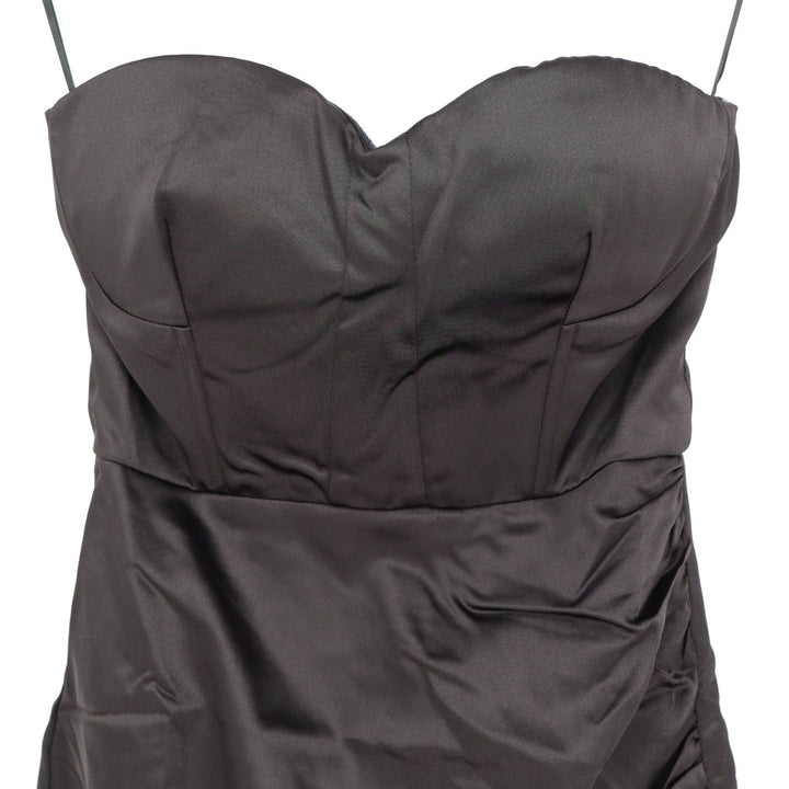 Naked Wardrobe Black Strapless Corset Mini Dress Ruched Sweetheart Small