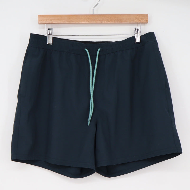 Wellen Swim Trunks Mens L Navy Blue 5 Inch Inseam Stretch Excellent