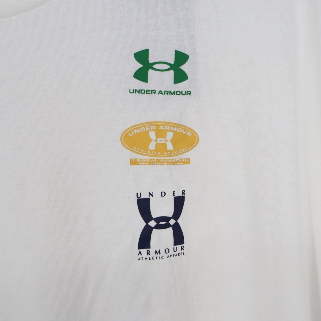 Under Armour Mens Evol Logo SS White Graphic T-Shirt XL