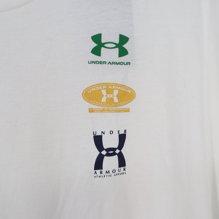 Under Armour Mens Evol Logo SS White Graphic T-Shirt XL