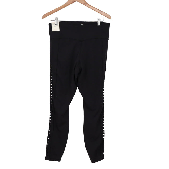 CALIA Inspire Crochet 7/8 Leggings Pure Black WAX15202 Womens XL NEW