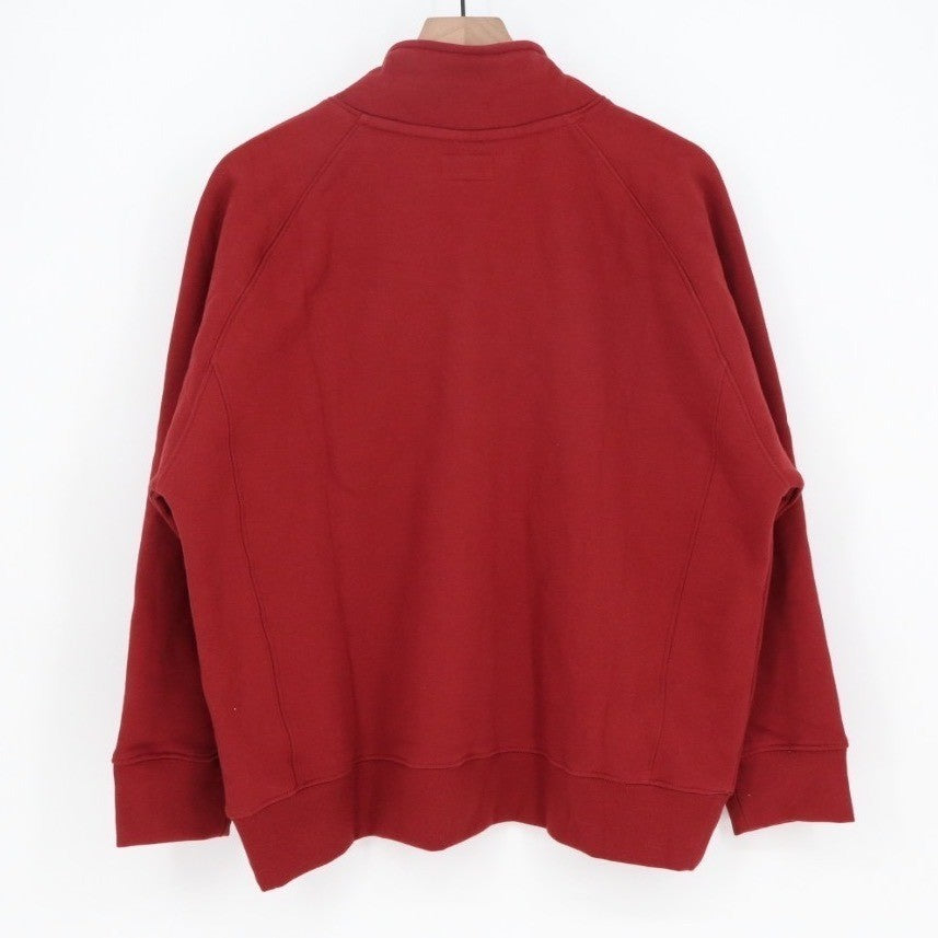 American Giant Midweight Half Zip Sweatshirt Women Large Pomegranate Relaxed Fit