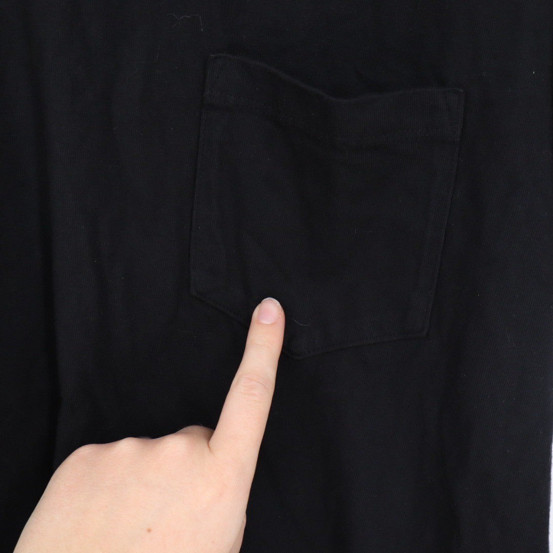 American Giant Mens Black Crew Neck Pocket T Shirt Size M Made in USA Cotton