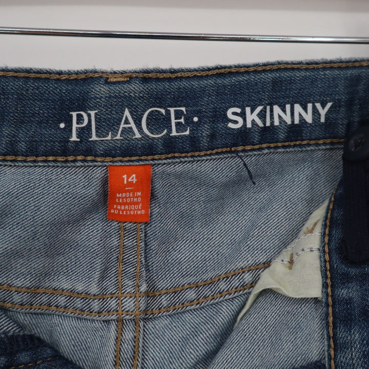 The Childrens Place Skinny Jeans Boys Size 14 Medium Wash Blue Denim Adjustable