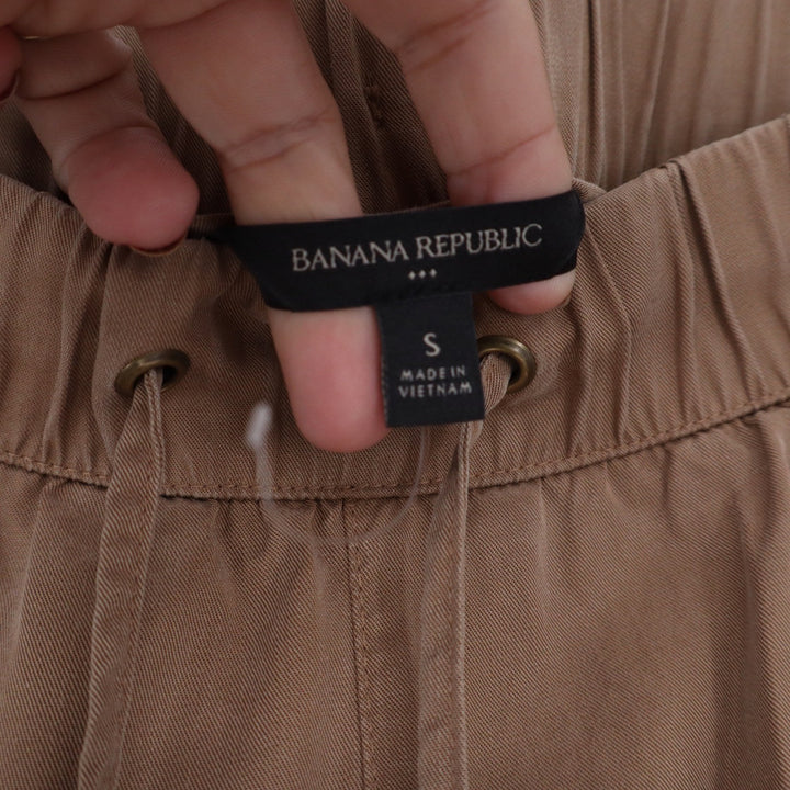 Banana Republic Jogger Womens S Cargo Utility Tan Khaki Lyocell Elastic