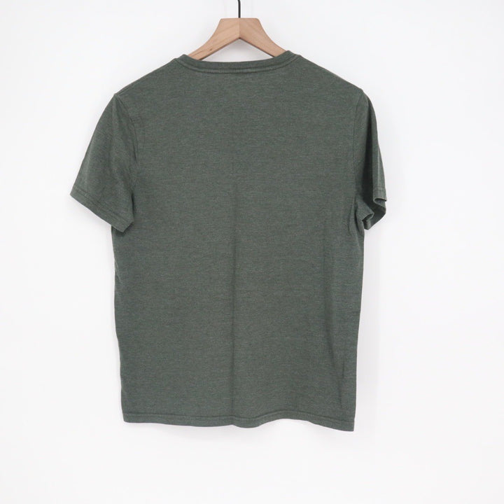 Nautica Mens V-Neck T-Shirt Green Short Sleeve Basic Logo Size S