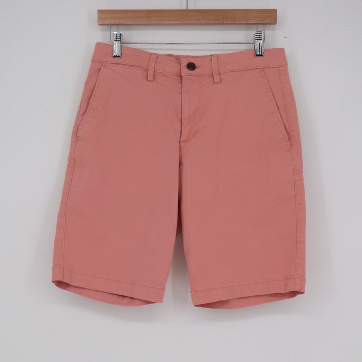Gap Mens Lived-In Chino Shorts Size 29 Coral Pink Stretch Cotton Twill 10 Inseam