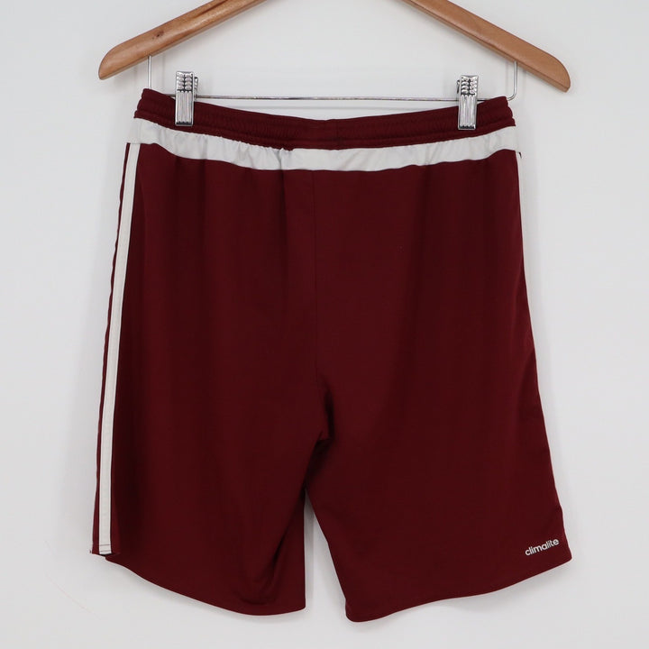 Adidas Climalite Maroon White 3-Stripe Soccer Athletic Shorts Youth XL Mens S