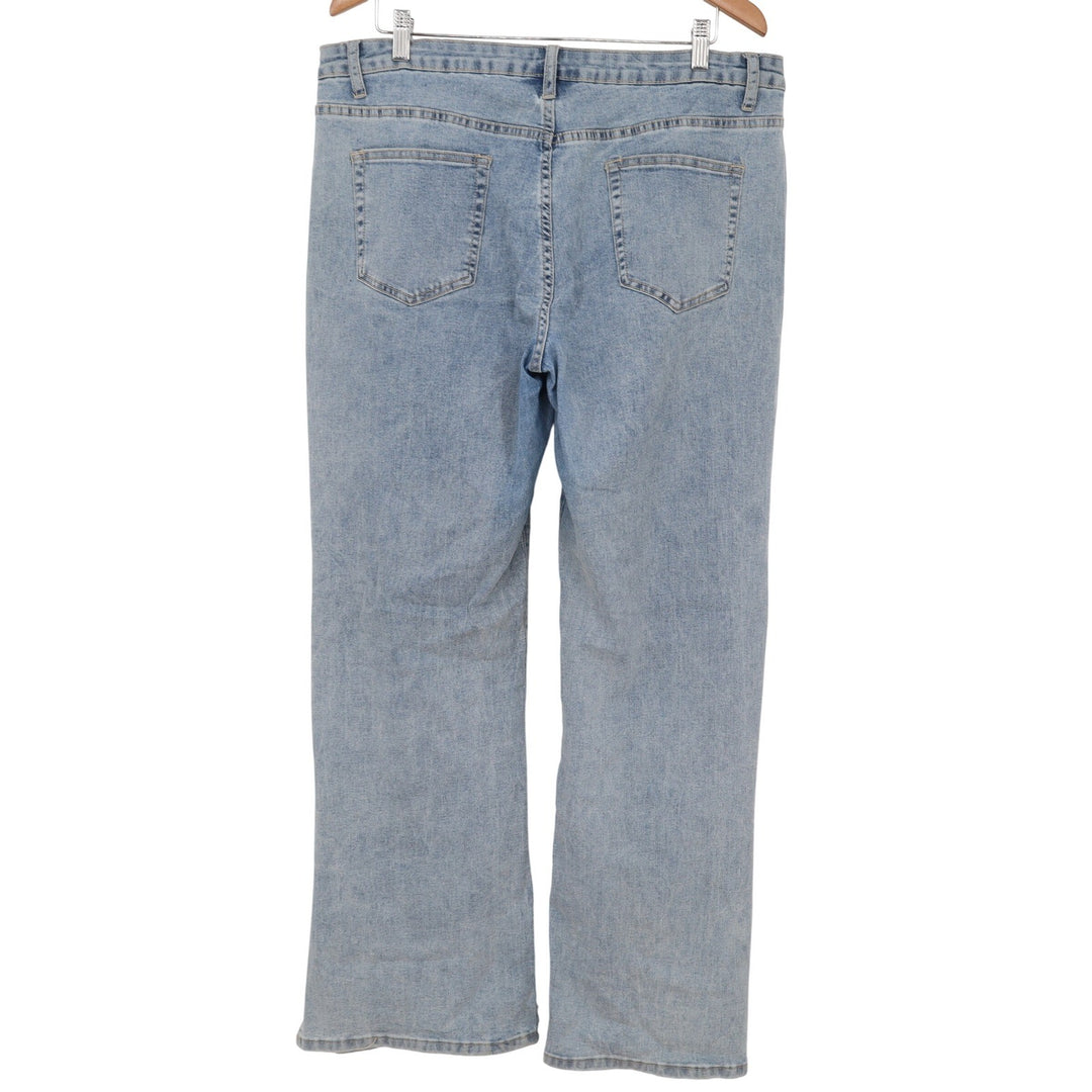 Unbranded Jeans Womens XL Straight Leg Light Wash Side Slit Denim Excellent