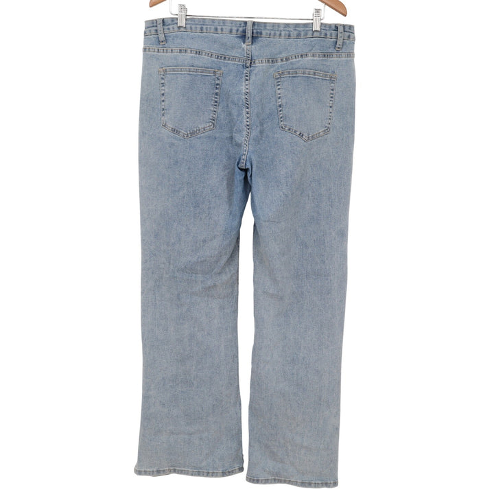 Unbranded Jeans Womens XL Straight Leg Light Wash Side Slit Denim Excellent