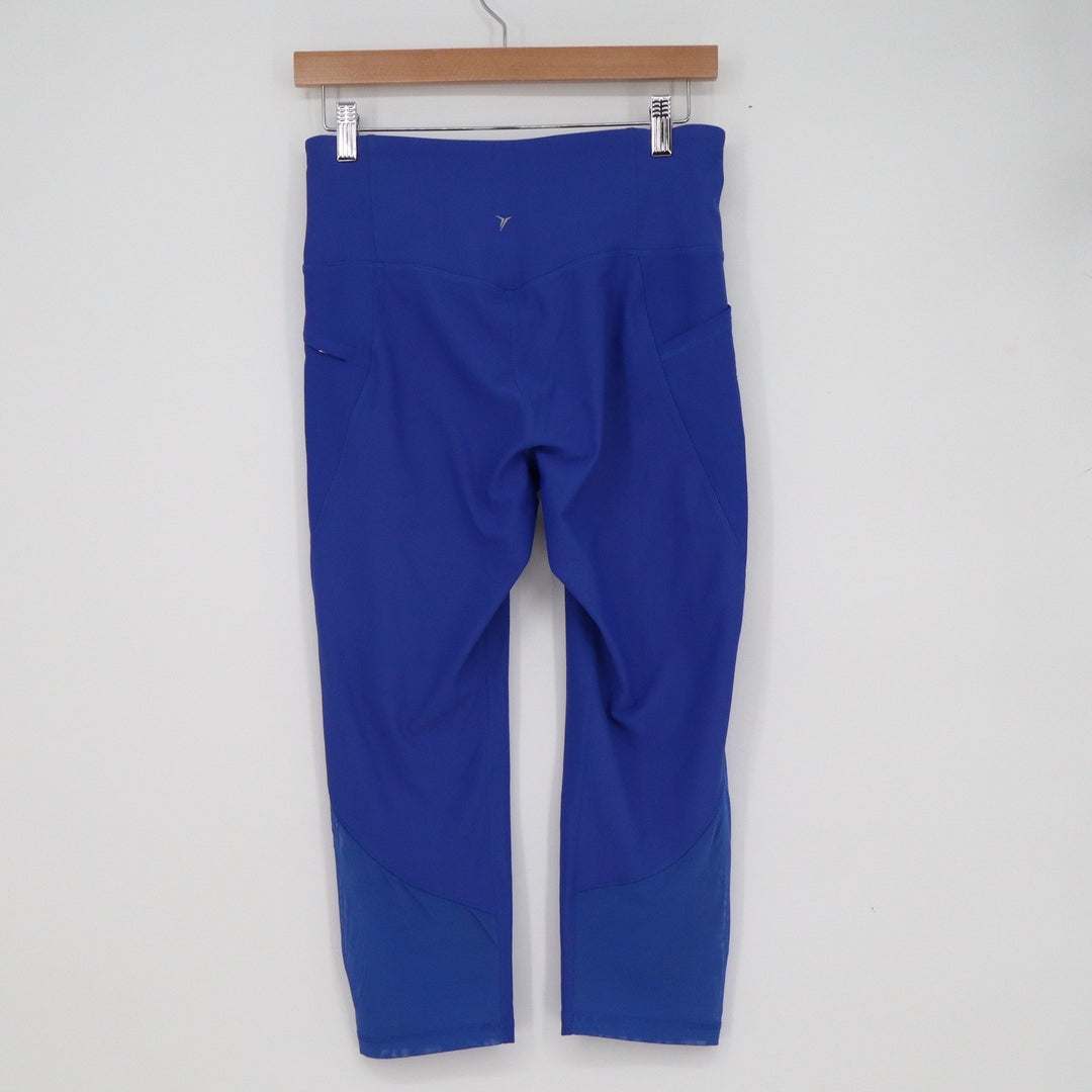 Old Navy Active Powersoft Royal Blue Mesh Crop Leggings Pockets Womens Large