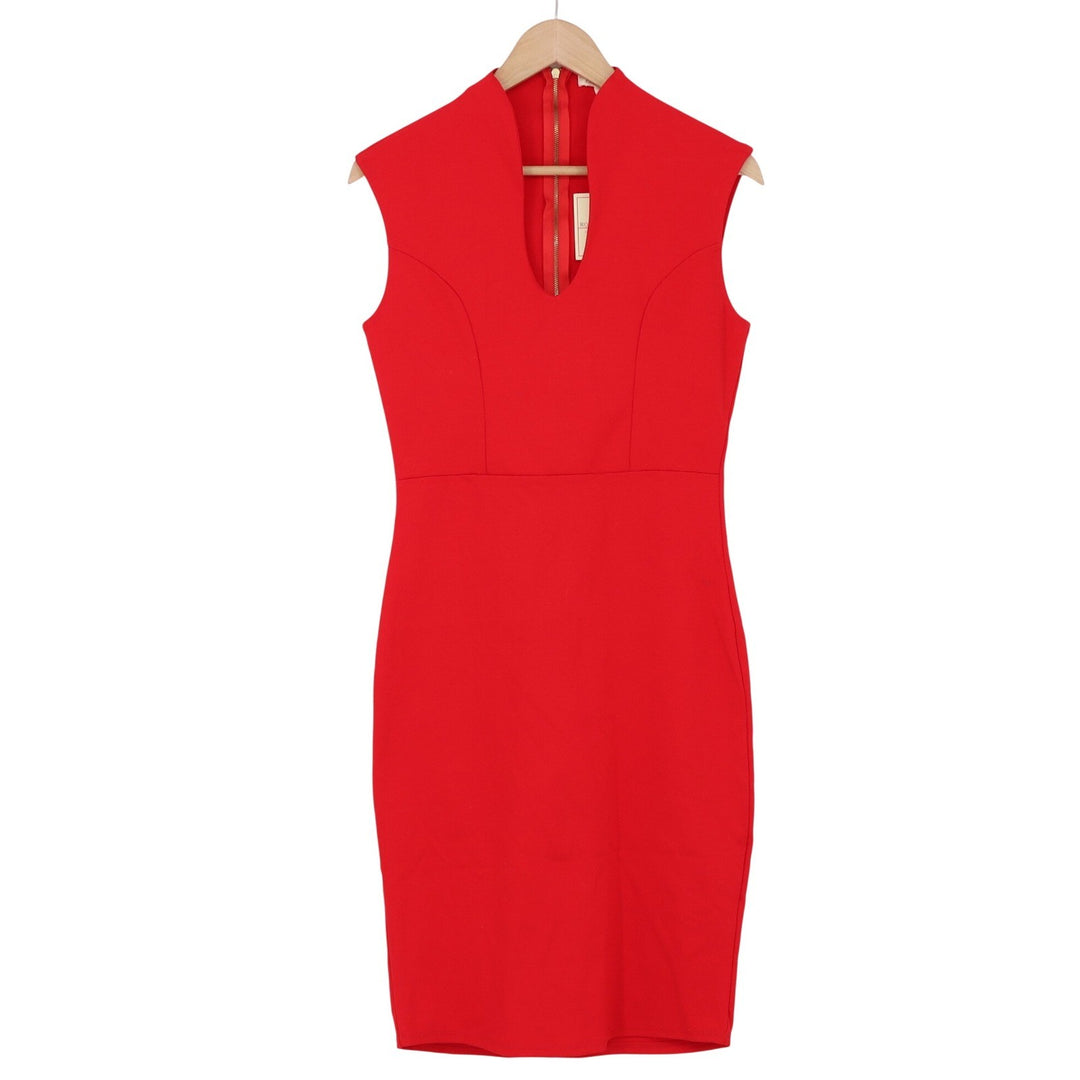 Rolla Coster Dress Womens L Red Sleeveless Sheath V-Neck NWT