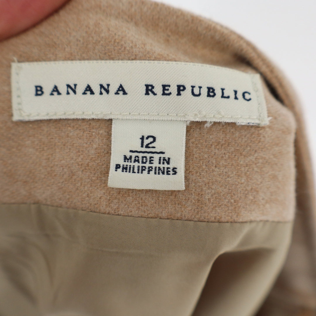 Banana Republic Tan Wool Cashmere Blend A-Line Mini Skirt Womens Size 12