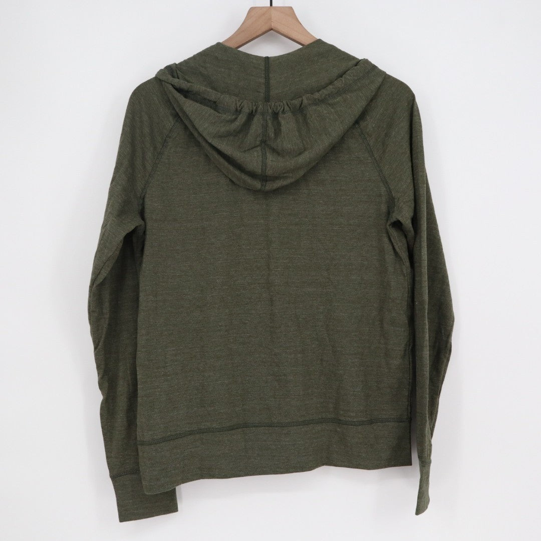 American Giant Lightweight Full Zip Hoodie Womens Small Forest Night Heather
