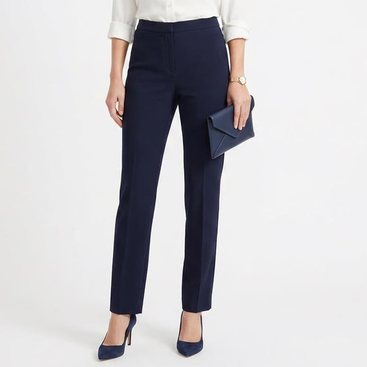 Shein Navy Blue High Waisted Split Hem Pintuck Dress Pants Trousers XL 12