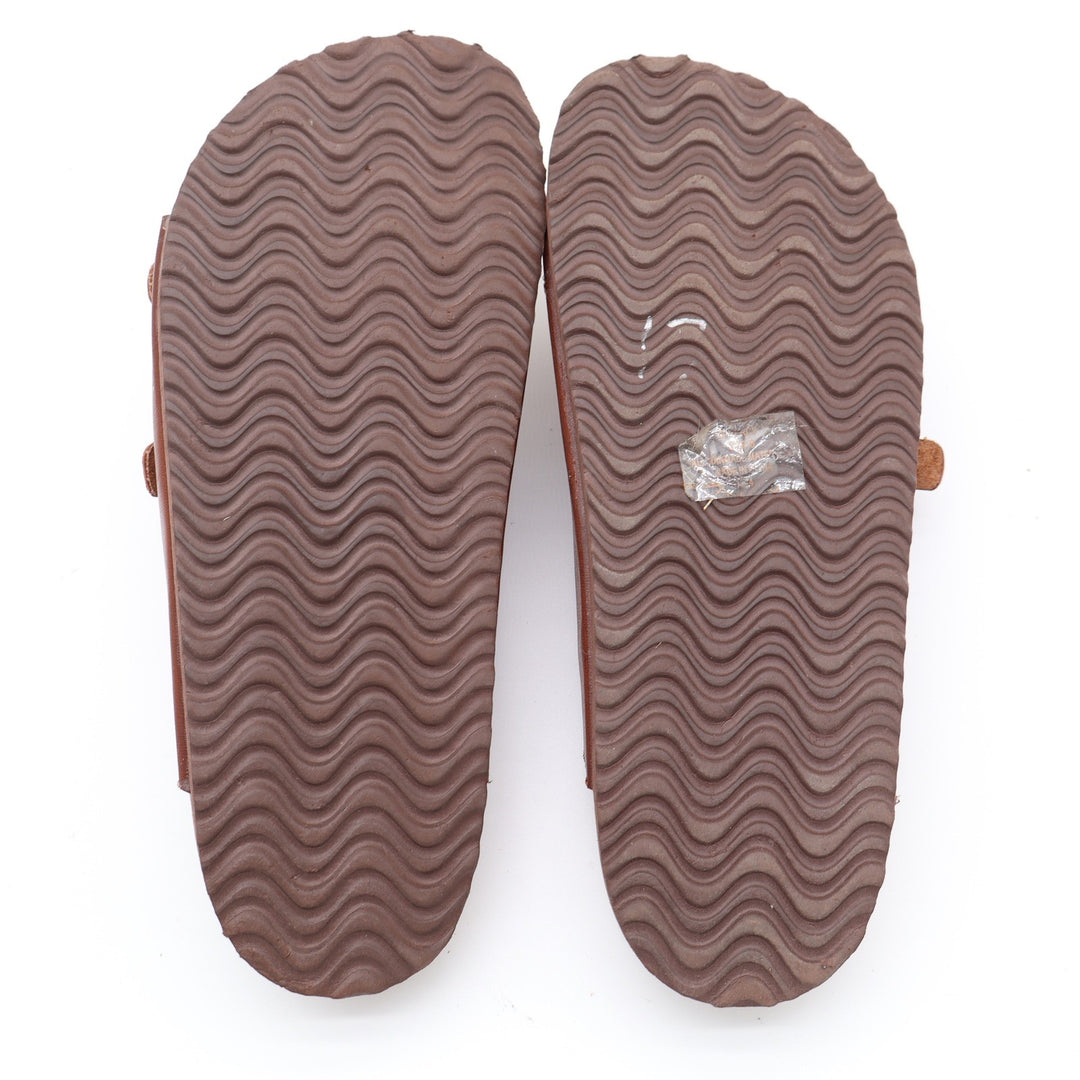 Madden Girl G-Percy Cognac Brown Triple Buckle Slide Sandals 6