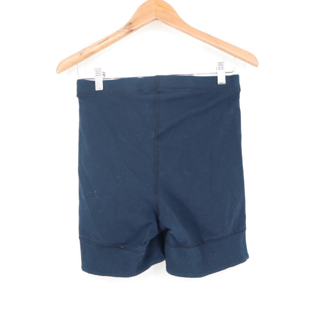 Free People Movement Biker Shorts Womens Medium Navy Cotton Stretch Ribbed Hem
