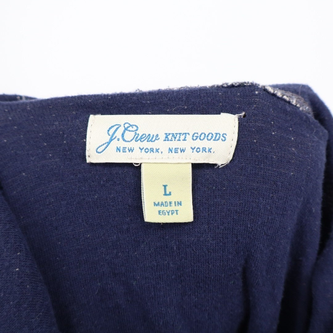 J. Crew Hoodie Men's Large Heather Gray Cotton Raglan Sleeve Kangaroo Pocket