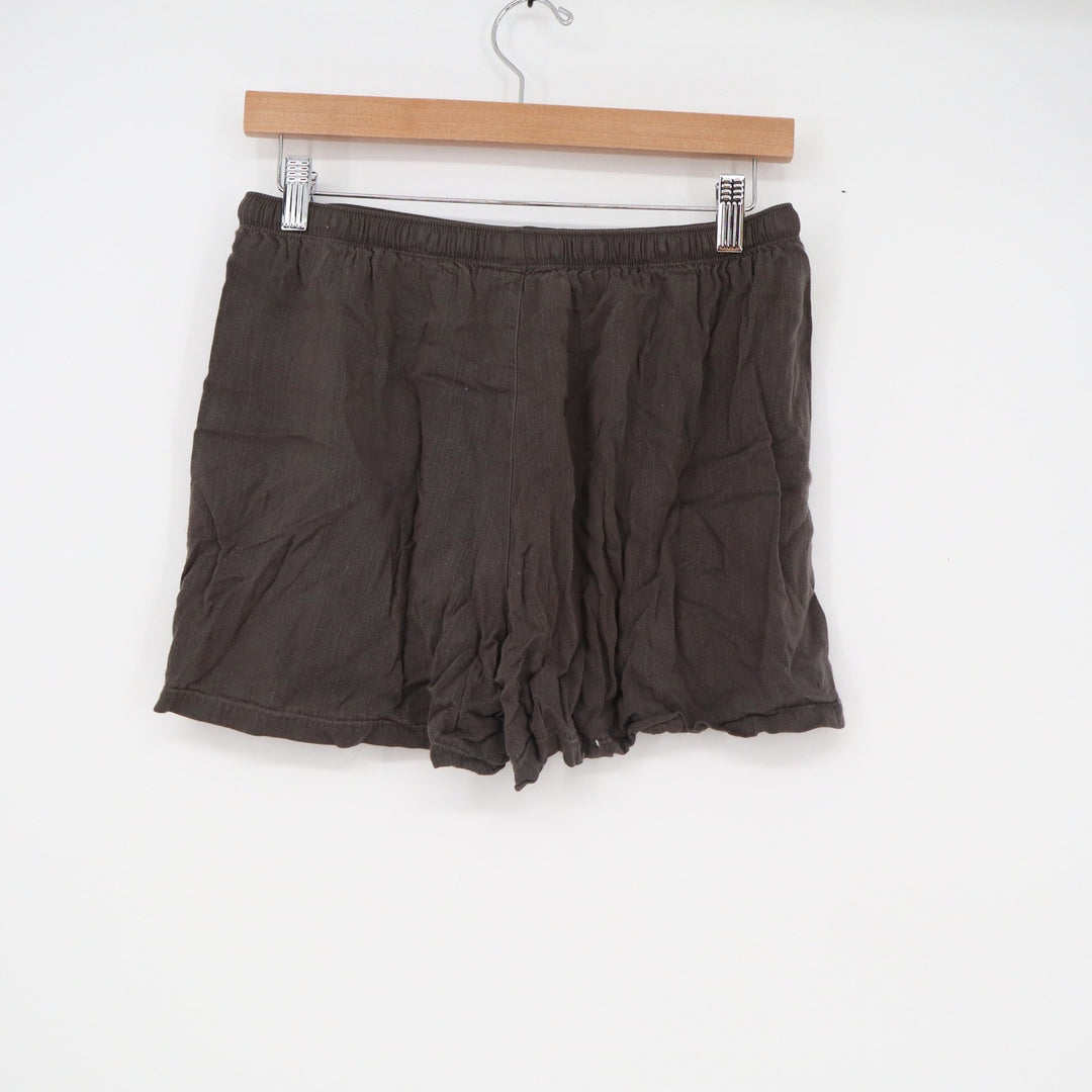 Uniqlo Mens M Charcoal Gray Rayon Lounge Shorts Elastic Drawstring