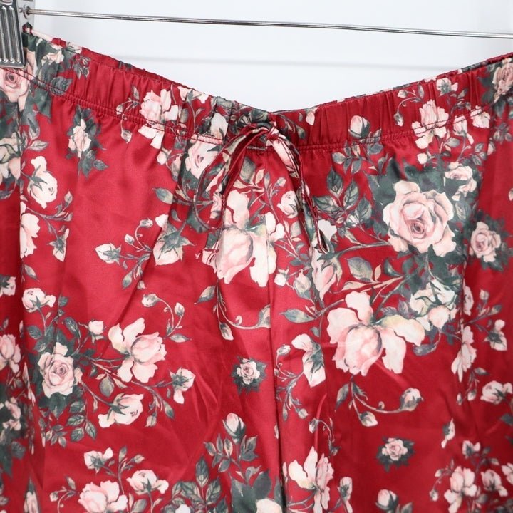 iCollection Jenna Contrast 2-PC Pajamas Set Women L Red Stretch Adjustable Strap
