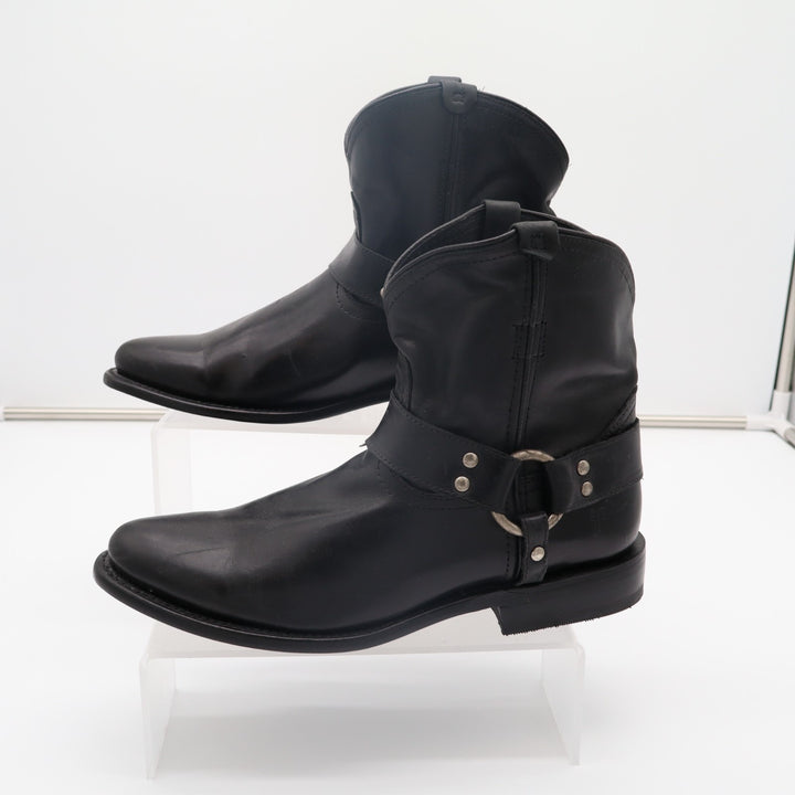 Frye Wyatt Harness 72370 Bootie Womens US 8B Black Leather Pull On Ankle Boots